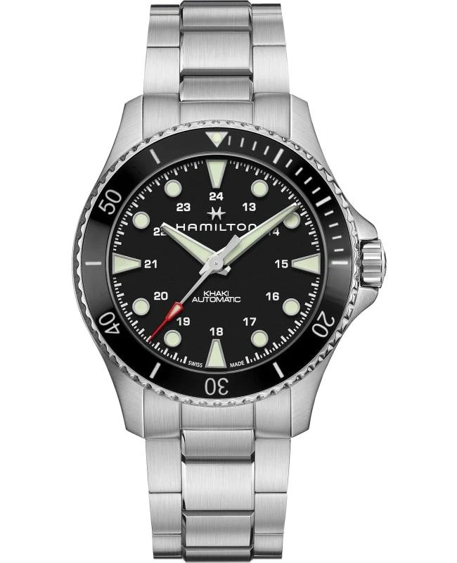 商品Hamilton|Hamilton Khaki Navy Scuba Auto Black Dial Steel Men's Watch H82515130,价格¥5902,第1张图片