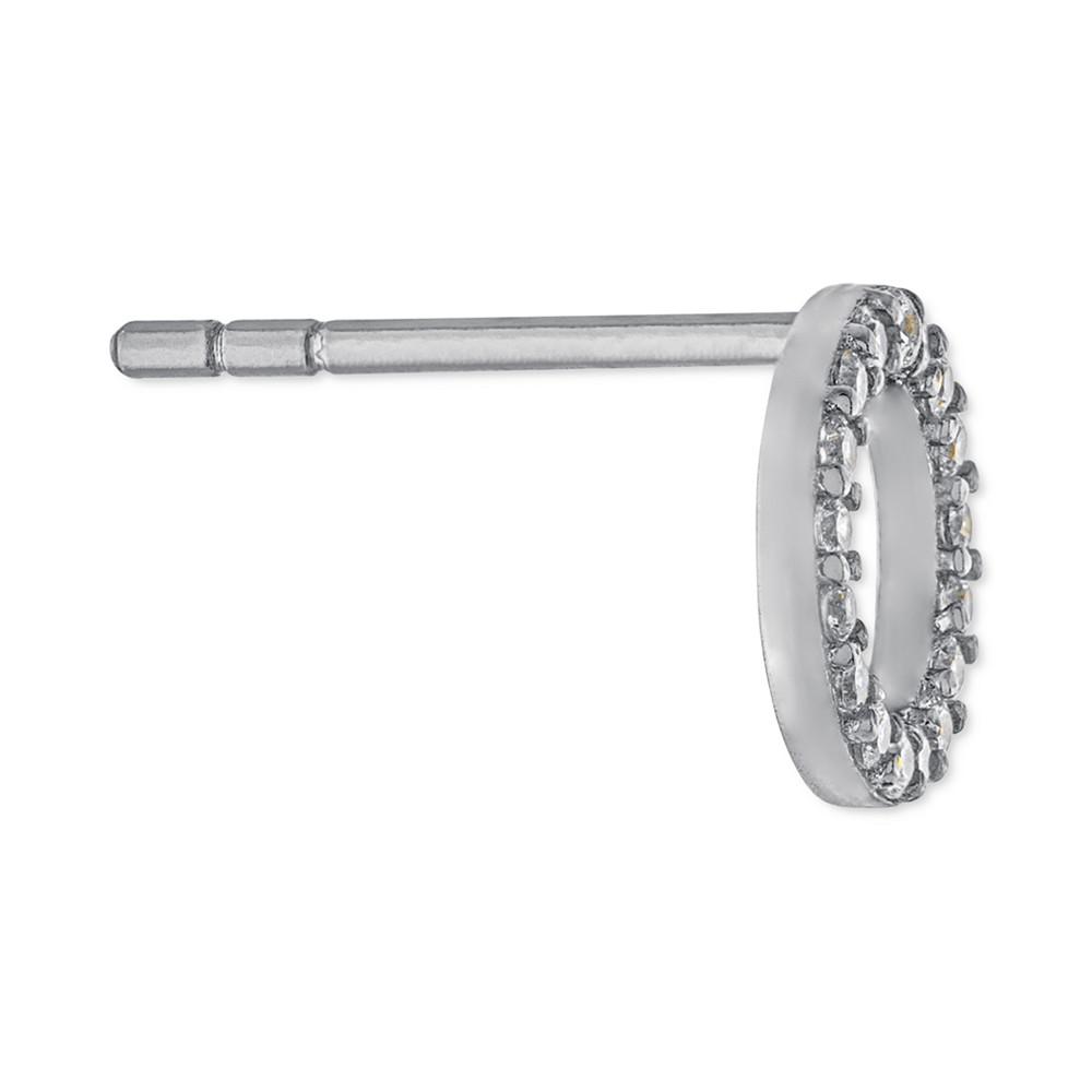 Cubic Zirconia Circle Stud Earrings in Sterling Silver, Created for Macy's商品第3张图片规格展示