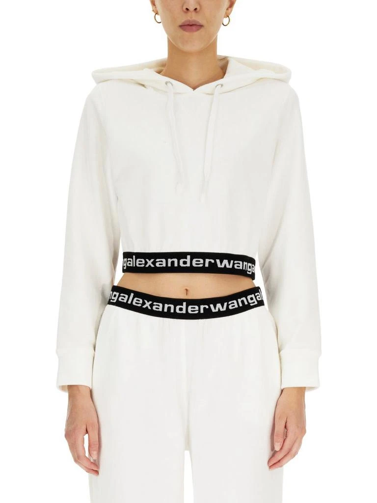 商品Alexander Wang|T By Alexander Wang Women's White Other Materials Sweatshirt,价格¥3154,第1张图片