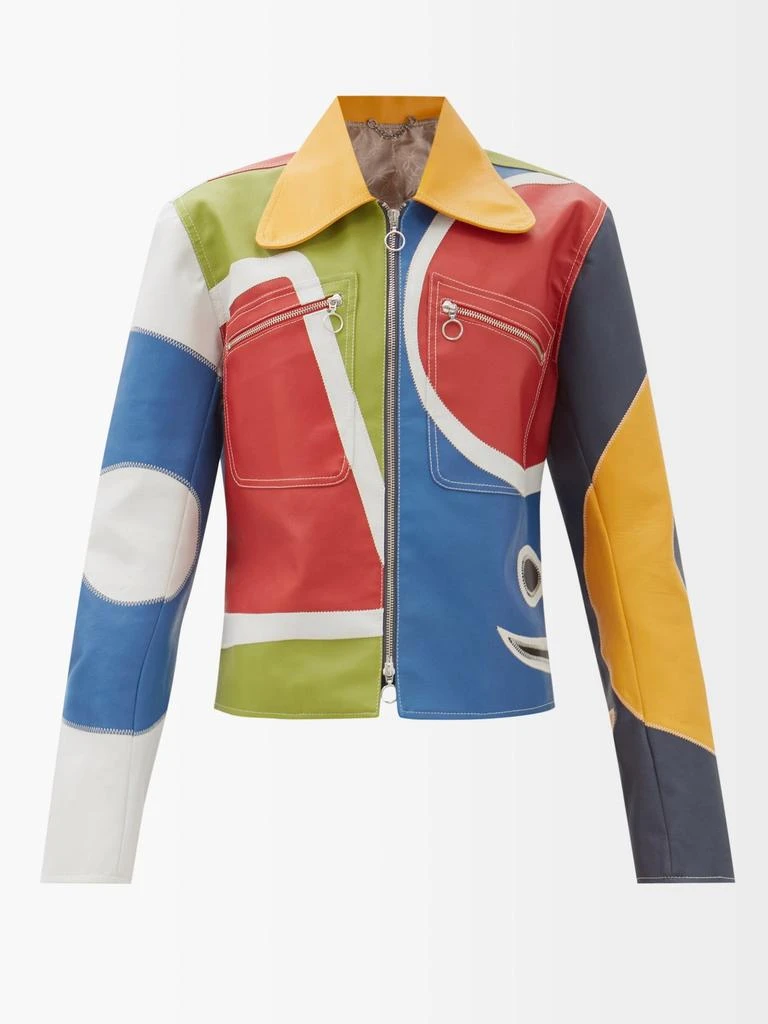 商品Charles Jeffrey Loverboy|Patchwork faux-leather jacket,价格¥4381,第1张图片