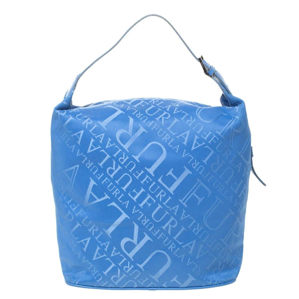 商品[二手商品] Furla|Furla Blue Nylon and Leather Hobo ,价格¥797,第4张图片详细描述