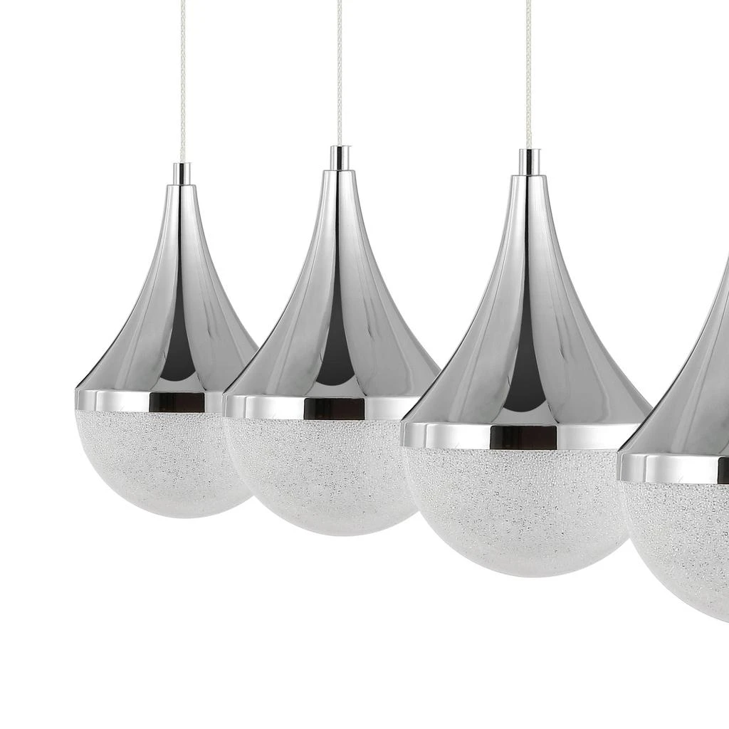 商品JONATHAN Y|Elena Teardrop 47" 4-Light Modern Mid-Century Iron/Acrylic Integrated Linear LED Pendant,价格¥2195,第4张图片详细描述