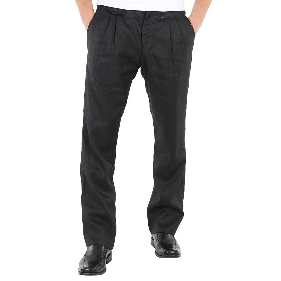 商品Burberry|Men's Black Zip-detailed Trousers,价格¥1228,第1张图片