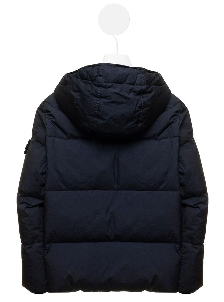 商品Stone Island Junior|Stone Island Junior Blue Quilted Nylon Down Jacket With Logo Stone Island Kids Boy,价格¥3618,第2张图片详细描述