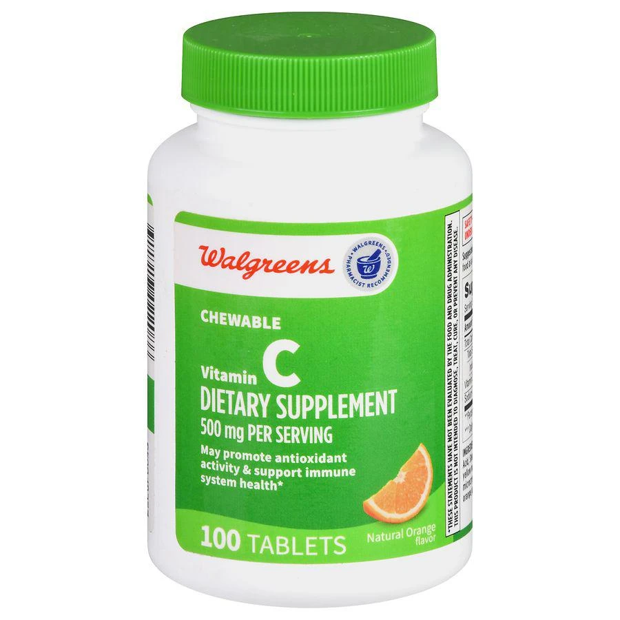 Walgreens Chewable Vitamin C 500 mg Tablets Natural Orange 1