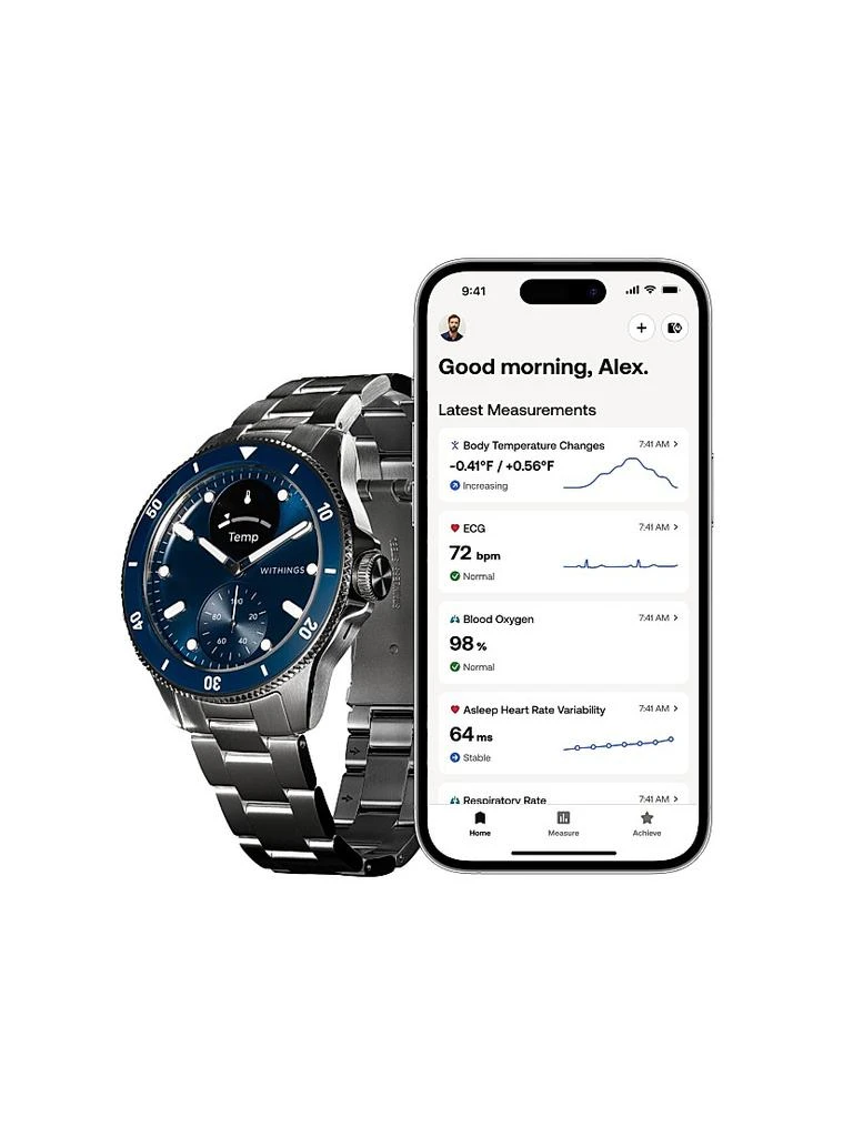 商品Withings|Scanwatch Nova Premium Heart Health Hybrid Smartwatch - 42MM,价格¥4438,第2张图片详细描述