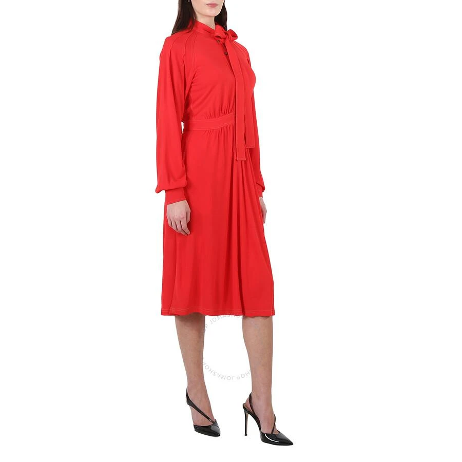 商品Burberry|Ladies Red Topstitch Detail Jersey Tie-neck Dress,价格¥2740,第2张图片详细描述