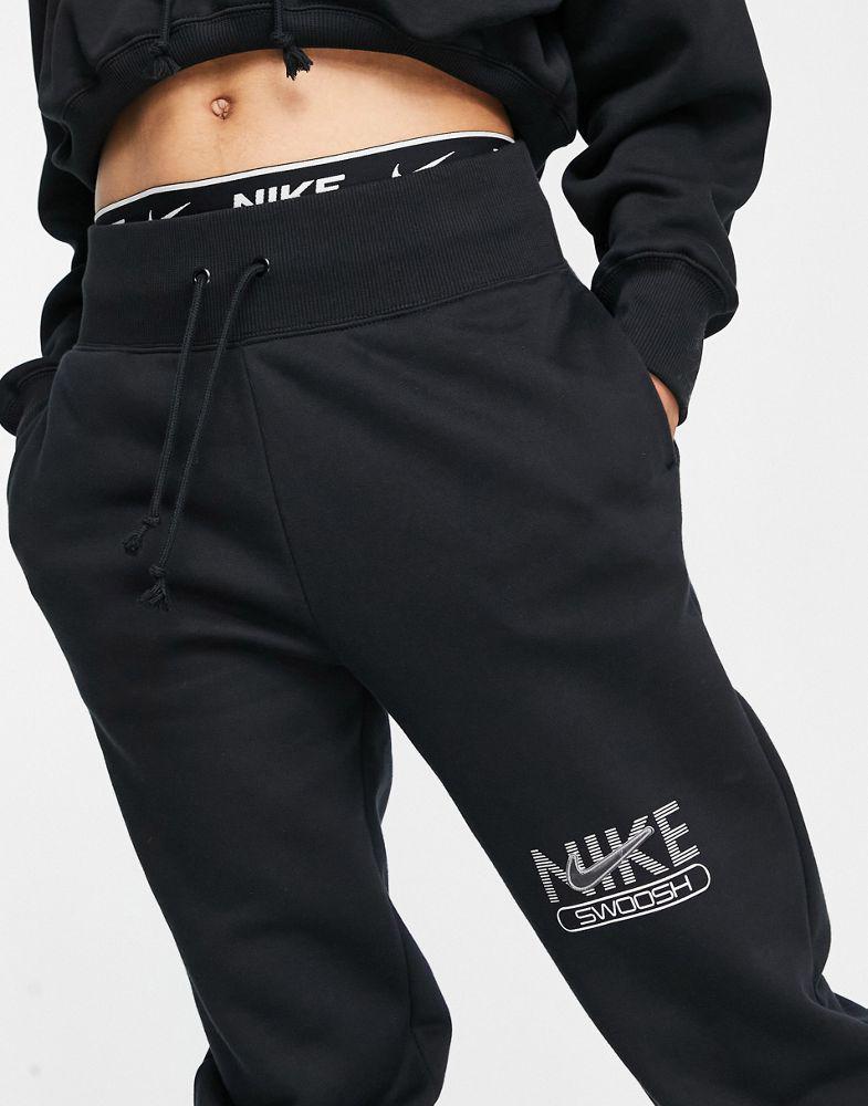 Nike Swoosh graphic joggers in black商品第3张图片规格展示
