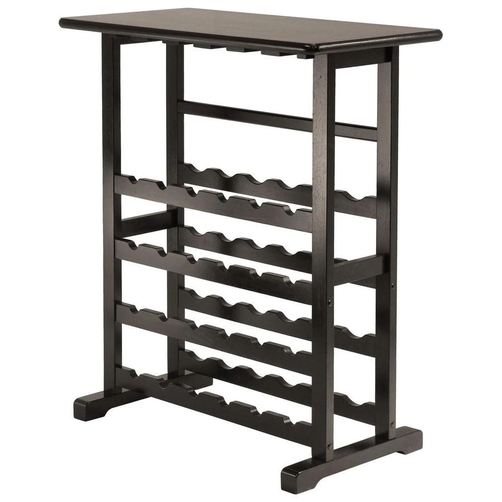 商品QuikFurn|Floor-Standing Dark Espresso Brown 24-Bottle Wine Rack,价格¥1816,第1张图片