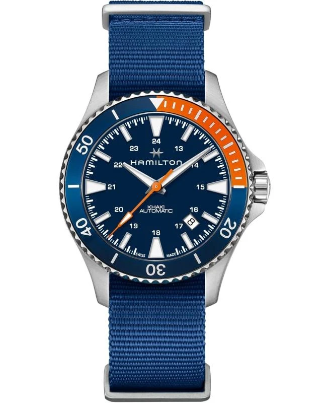 商品Hamilton|Hamilton Khaki Navy Scuba Auto Blue Dial Fabric Strap Men's Watch H82365941,价格¥4990,第1张图片