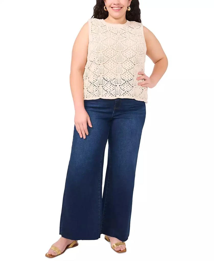 商品Vince Camuto|Plus Size Pointelle Sleeveless Crewneck Tank,价格¥734,第2张图片详细描述