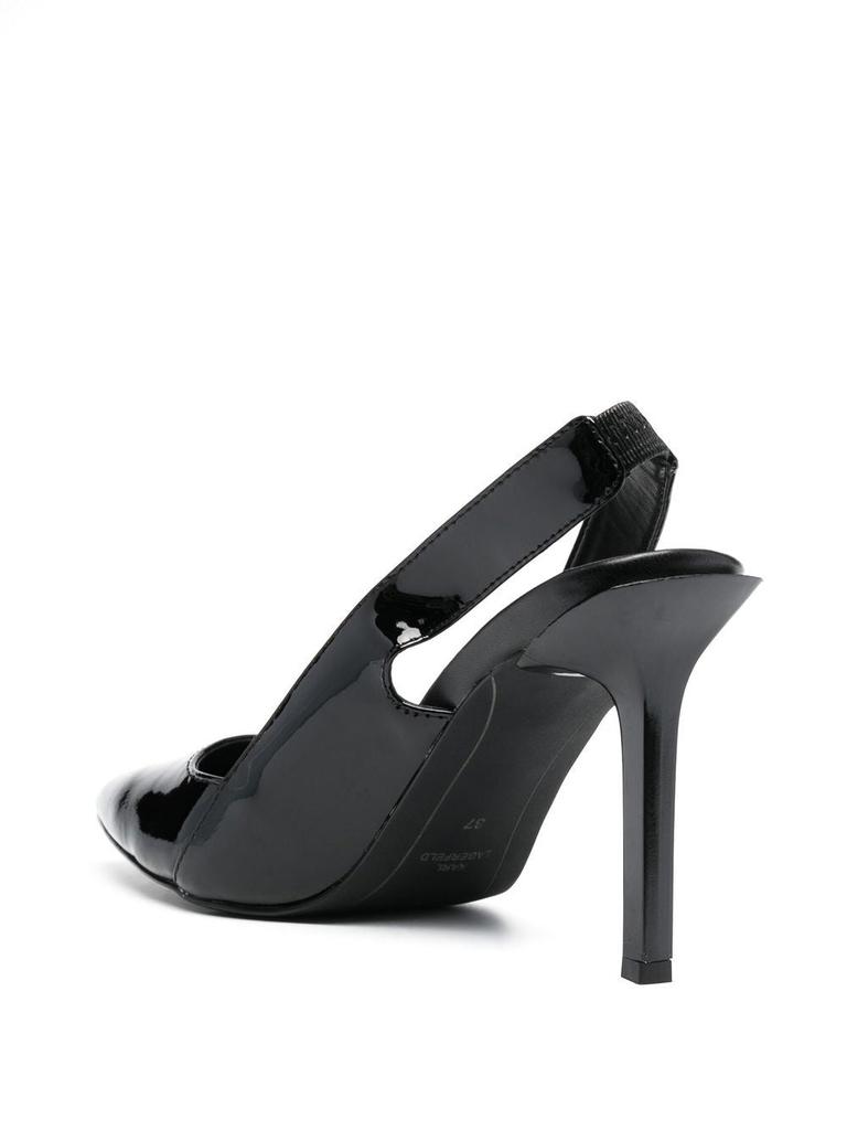 KARL LAGERFELD Logo-tape slingback pumps商品第4张图片规格展示