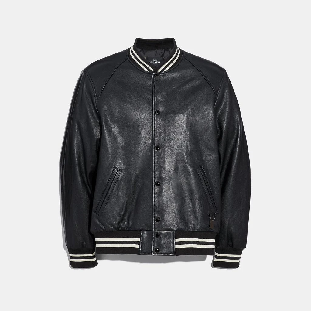 商品Coach|COACH Leather Varsity Jacket,价格¥4307,第1张图片