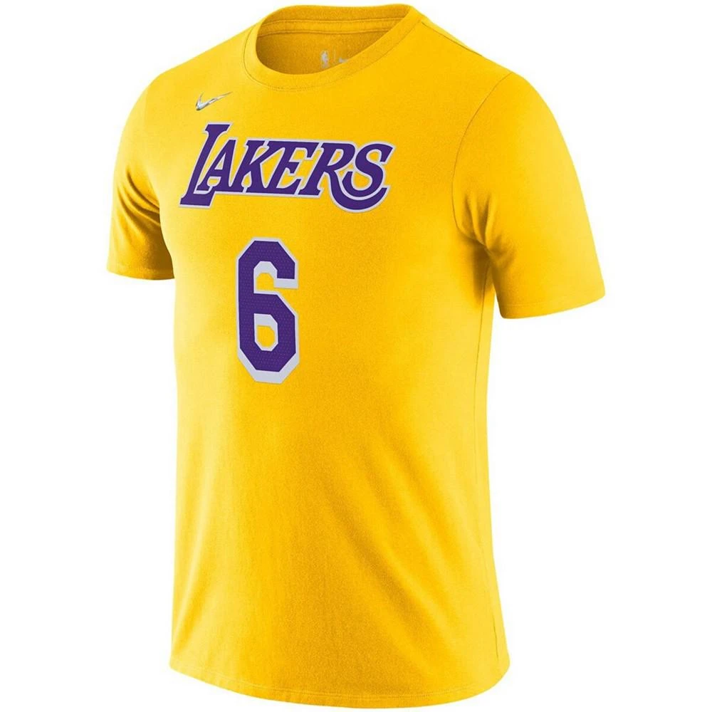 商品NIKE|Men's LeBron James Gold Los Angeles Lakers Diamond Icon Name Number T-shirt,价格¥245,第2张图片详细描述