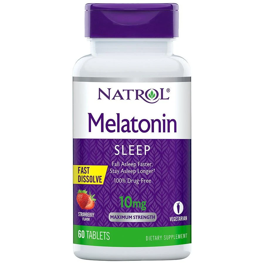 商品Natrol|Melatonin 10 mg Fast Dissolve Tablets Strawberry,价格¥117,第1张图片