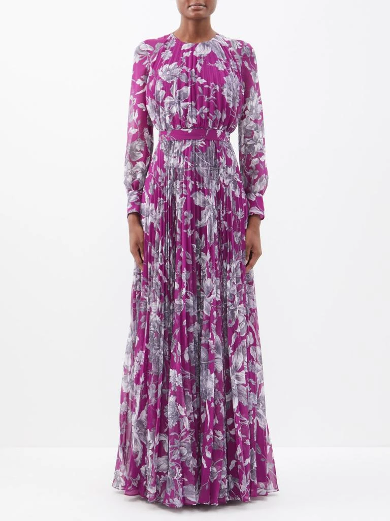 商品Erdem|Lindsay floral-print pleated voile gown,价格¥11442,第1张图片