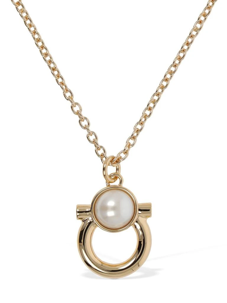 商品Salvatore Ferragamo|Big Gancio Necklace W/ Imitation Pearl,价格¥1801,第1张图片