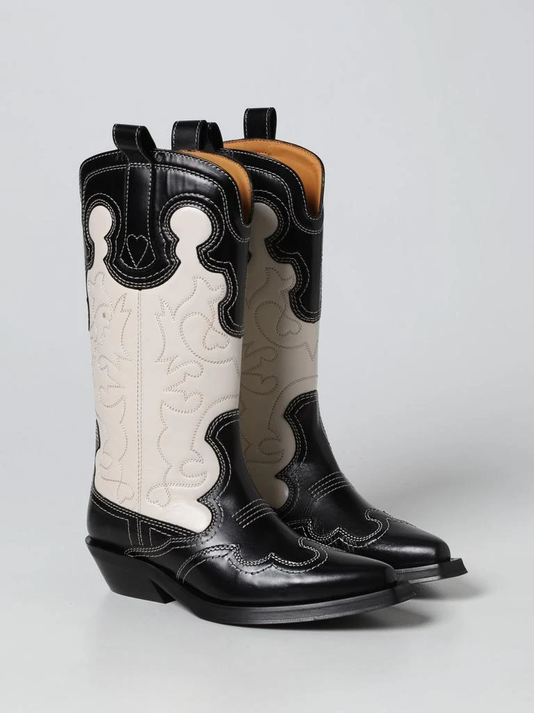 商品Ganni|Ganni embroidered leather western boots,价格¥3399,第2张图片详细描述