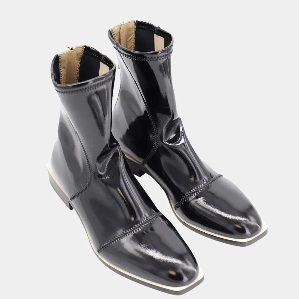 商品[二手商品] Fendi|Fendi Black Nylon FFrame Square Toe Ankle Boots Size EU 39,价格¥5463,第3张图片详细描述