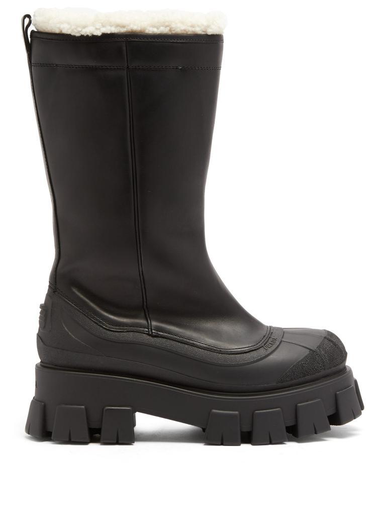 商品Prada|Monolith chunky-sole leather boots,价格¥8520,第1张图片