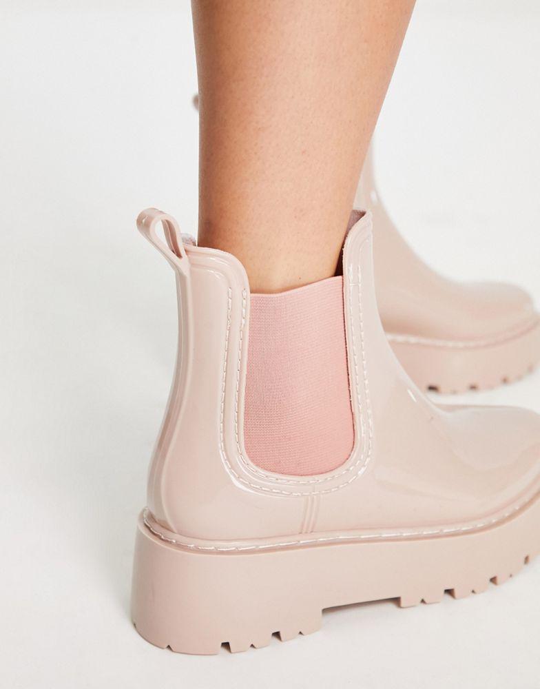 ASOS DESIGN Gadget chunky chelsea rain boots in beige商品第2张图片规格展示