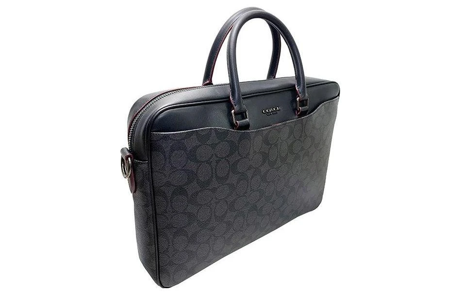 商品[国内直发] Coach|蔻驰 Beckett 37 双C纹印花 PVC 公文包手提包 大号 男款 黑色,价格¥3428,第3张图片详细描述