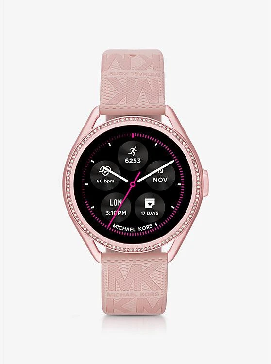 商品Michael Kors|Michael Kors Access Gen 5E MKGO Pink-Tone and Logo Rubber Smartwatch,价格¥1266,第1张图片