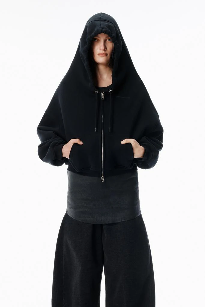 商品Alexander Wang|Black Veil Zip-Up Hoodie,价格¥3527,第1张图片