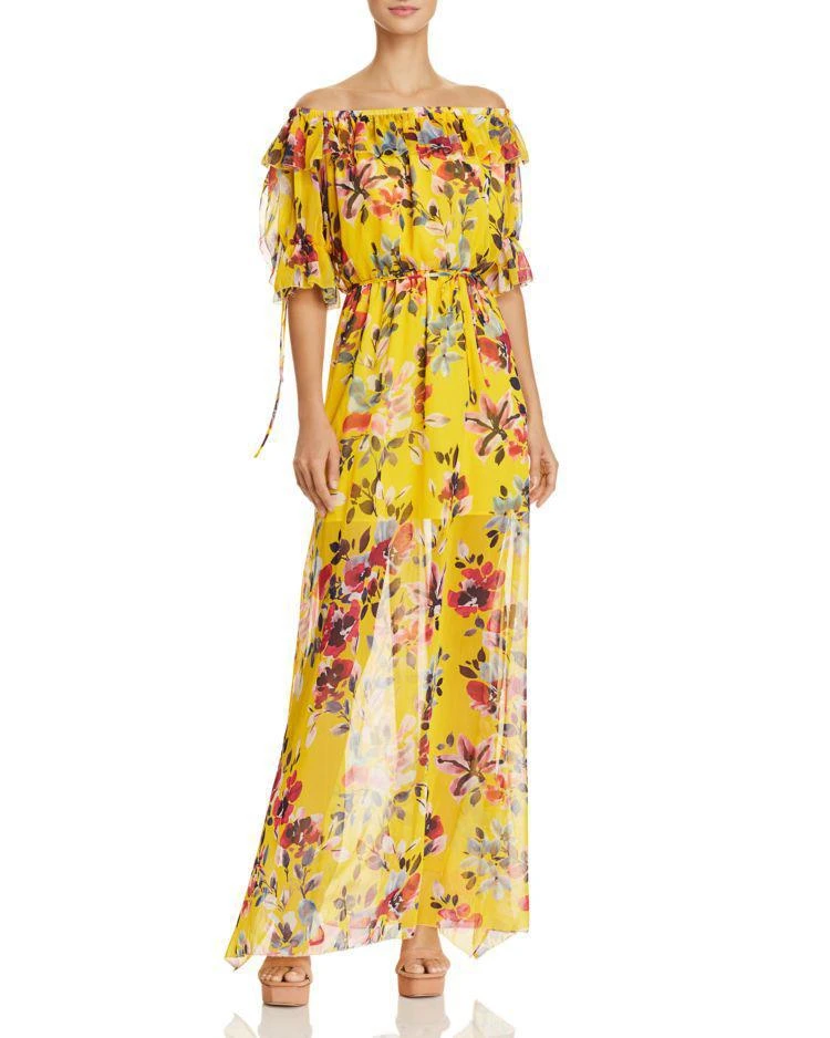 商品French Connection|Linosa Off-the-Shoulder Floral-Print Maxi Dress,价格¥514,第1张图片