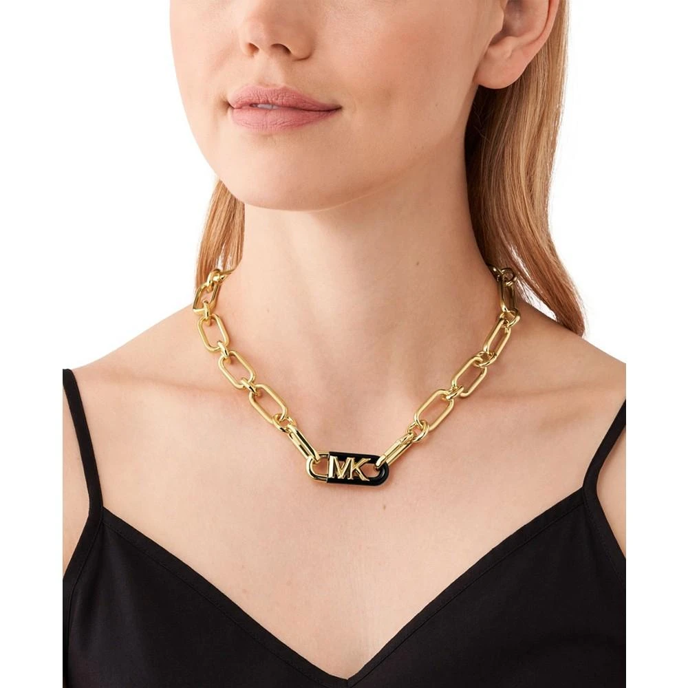 商品Michael Kors|14K Gold Plated Black Empire Link Chain Necklace,价格¥1458,第3张图片详细描述