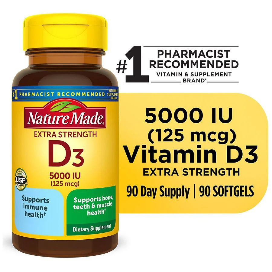 Extra Strength Vitamin D3 5000 IU (125 mcg) Softgels 商品