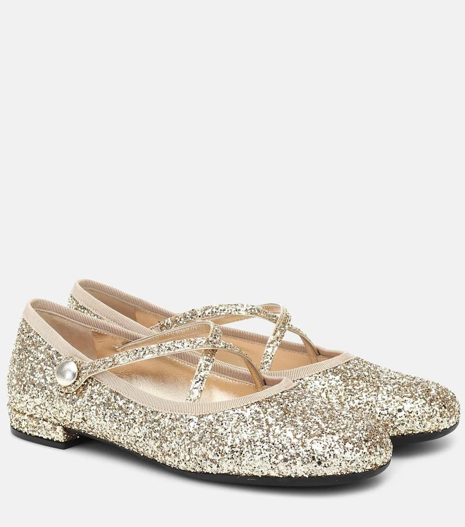 商品Miu Miu|Glitter ballet flats,价格¥3704,第1张图片