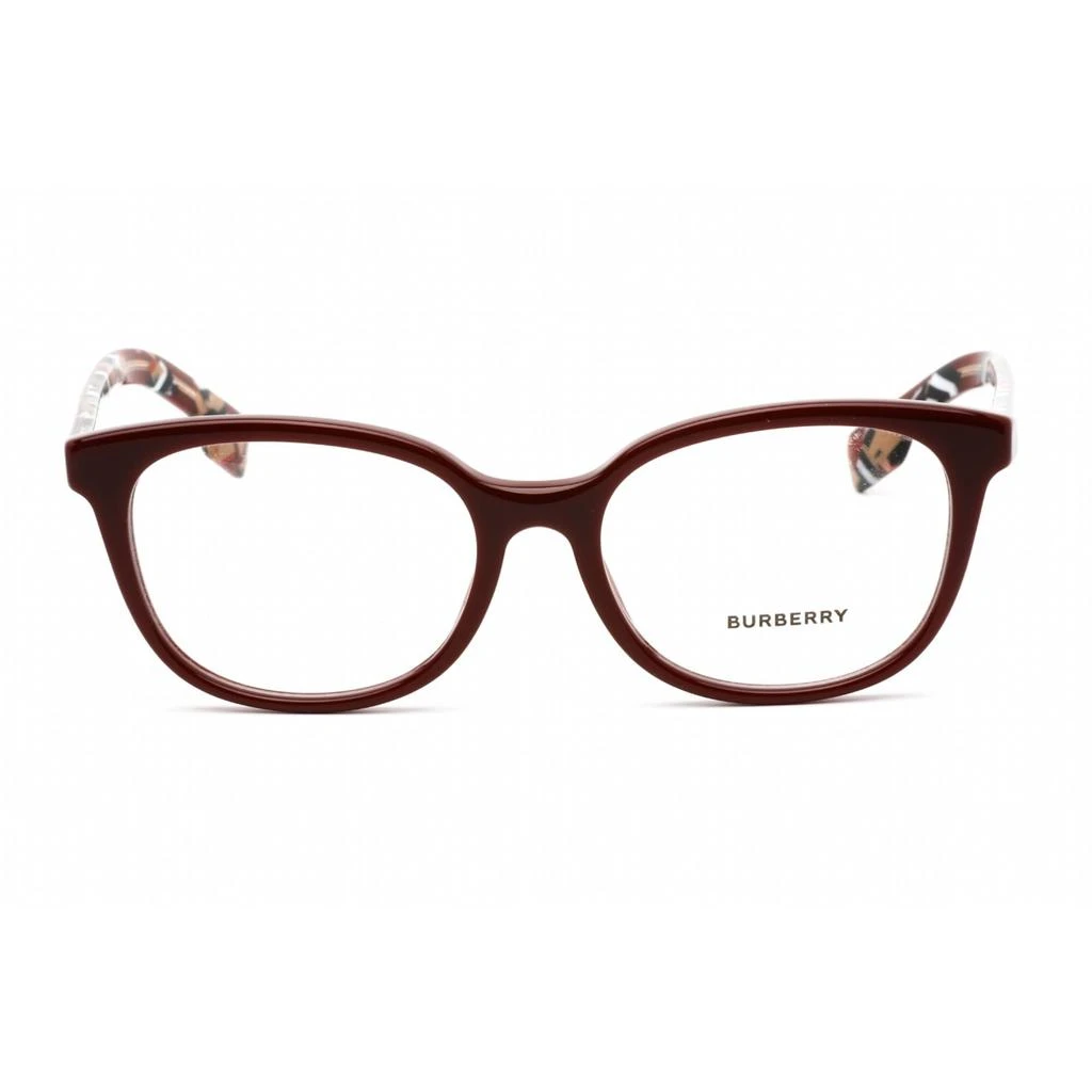 商品Burberry|Burberry Women's Eyeglasses - Clear Lens Bordeaux Plastic Oval Frame | 0BE2291 3742,价格¥892,第2张图片详细描述