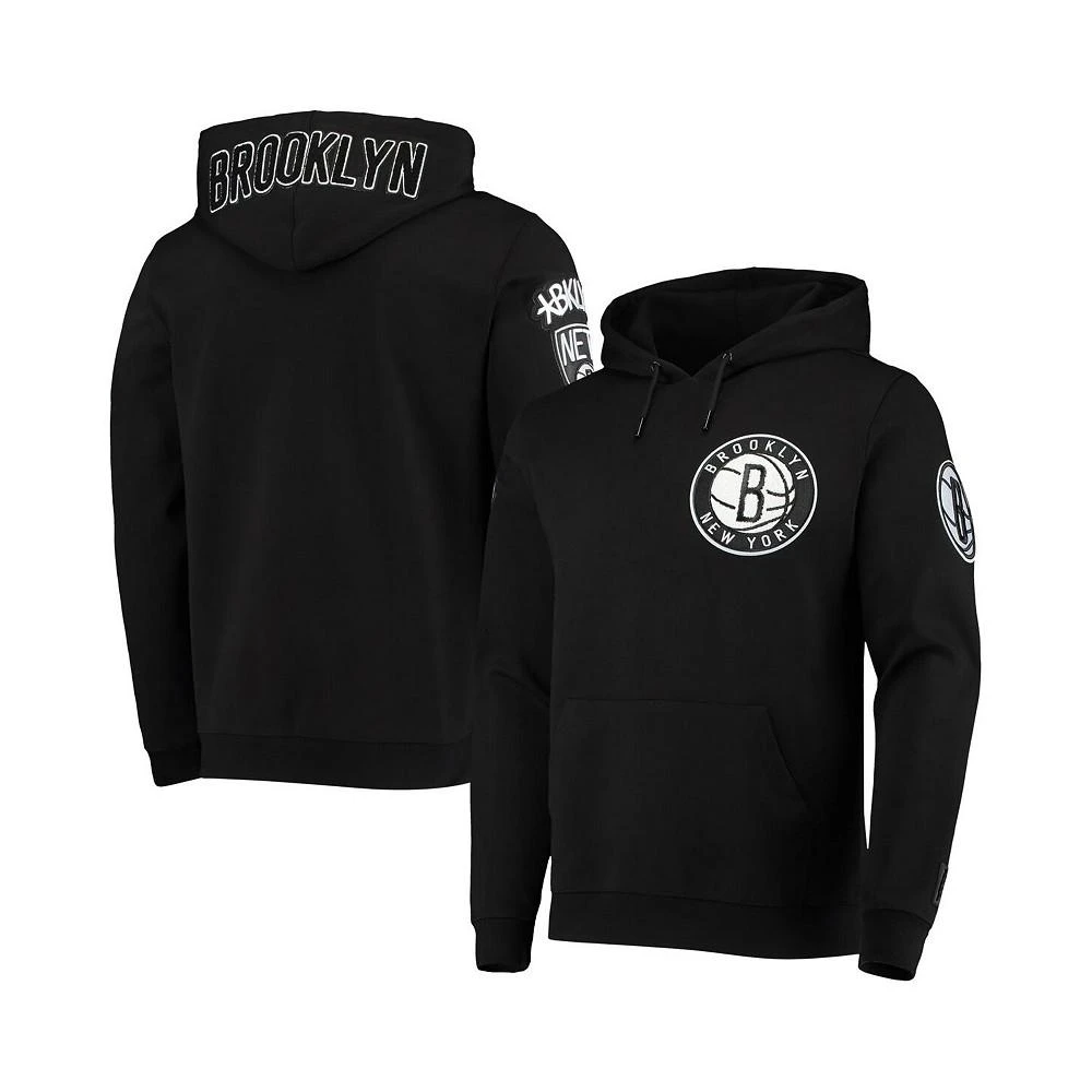 商品Pro Standard|Men's Black Brooklyn Nets Chenille Pullover Hoodie,价格¥614,第1张图片