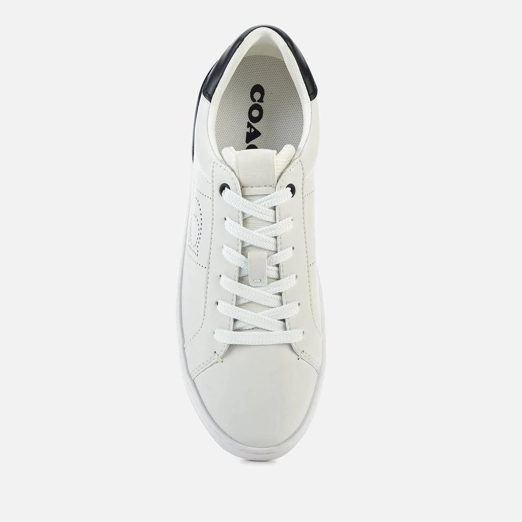 商品Coach|Coach Women's Lowline Leather Cupsole Trainers - Optic White/Midnight Navy,价格¥648,第3张图片详细描述