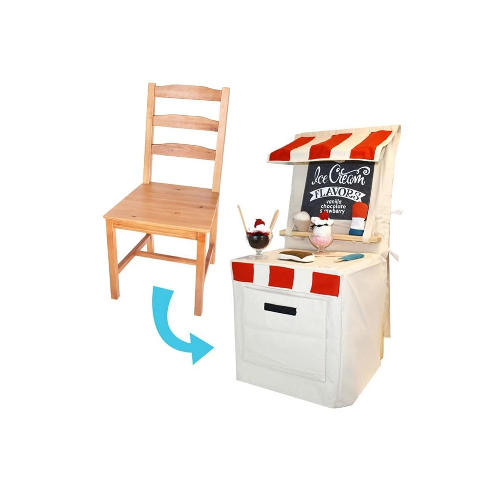 商品Salus Brands|PopOhVer Pretend Play Ice Cream Shop Play Innovative Canvas Design Chair Cover Set, 25 Pieces,价格¥403,第2张图片详细描述