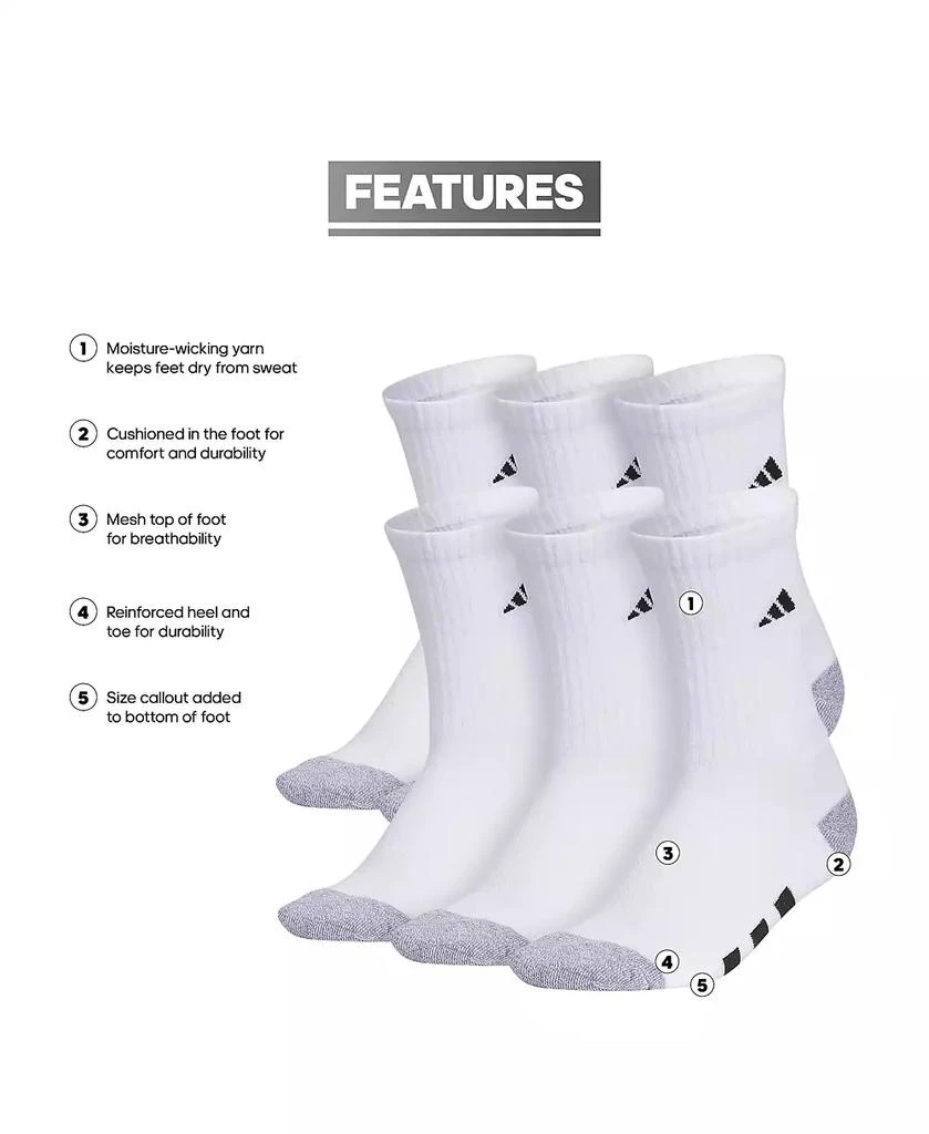 Boys Youth Athletic Cushioned Crew Socks, Pack of 6 商品