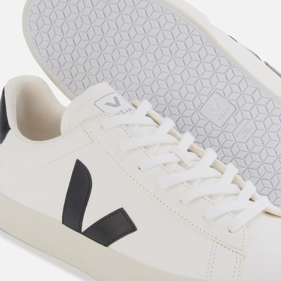 商品Veja|VEJA MEN'S CAMPO CHROME FREE LEATHER TRAINERS - EXTRA WHITE/BLACK,价格¥678,第4张图片详细描述