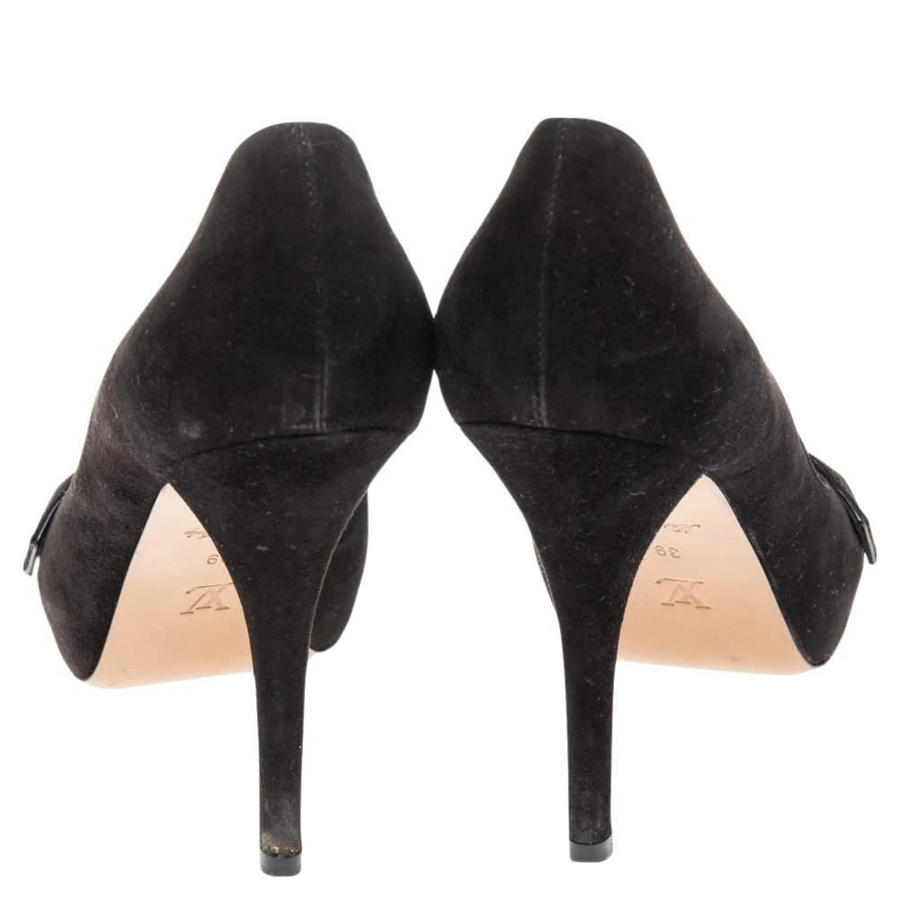 商品[二手商品] Louis Vuitton|Louis Vuitton Black Suede Crisscross Peep-Toe Pumps Size 39,价格¥2182,第5张图片详细描述