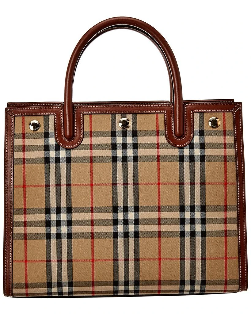 商品Burberry|Burberry Small Vintage Check & Leather Tote,价格¥13049,第2张图片详细描述