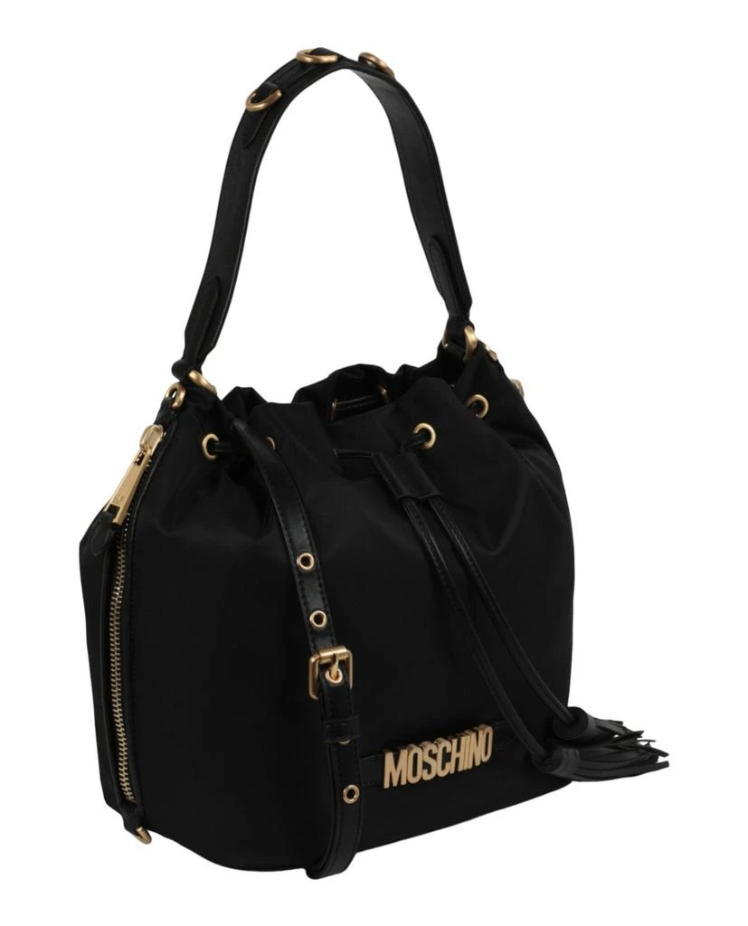 商品Moschino|Logo Plaque Drawstring Bucket Bag,价格¥4022,第2张图片详细描述