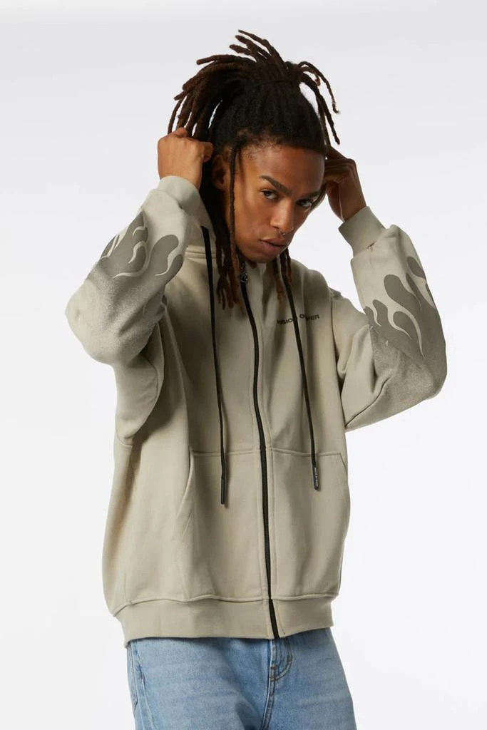 商品Vision of Super|Negative Flames Zip-Up Hoodie Sand,价格¥1296,第1张图片