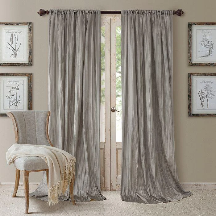 商品Elrene Home Fashions|Athena 52" x 84" Crinkled Curtain Panels, Pair with Scarf Valance,价格¥748,第3张图片详细描述