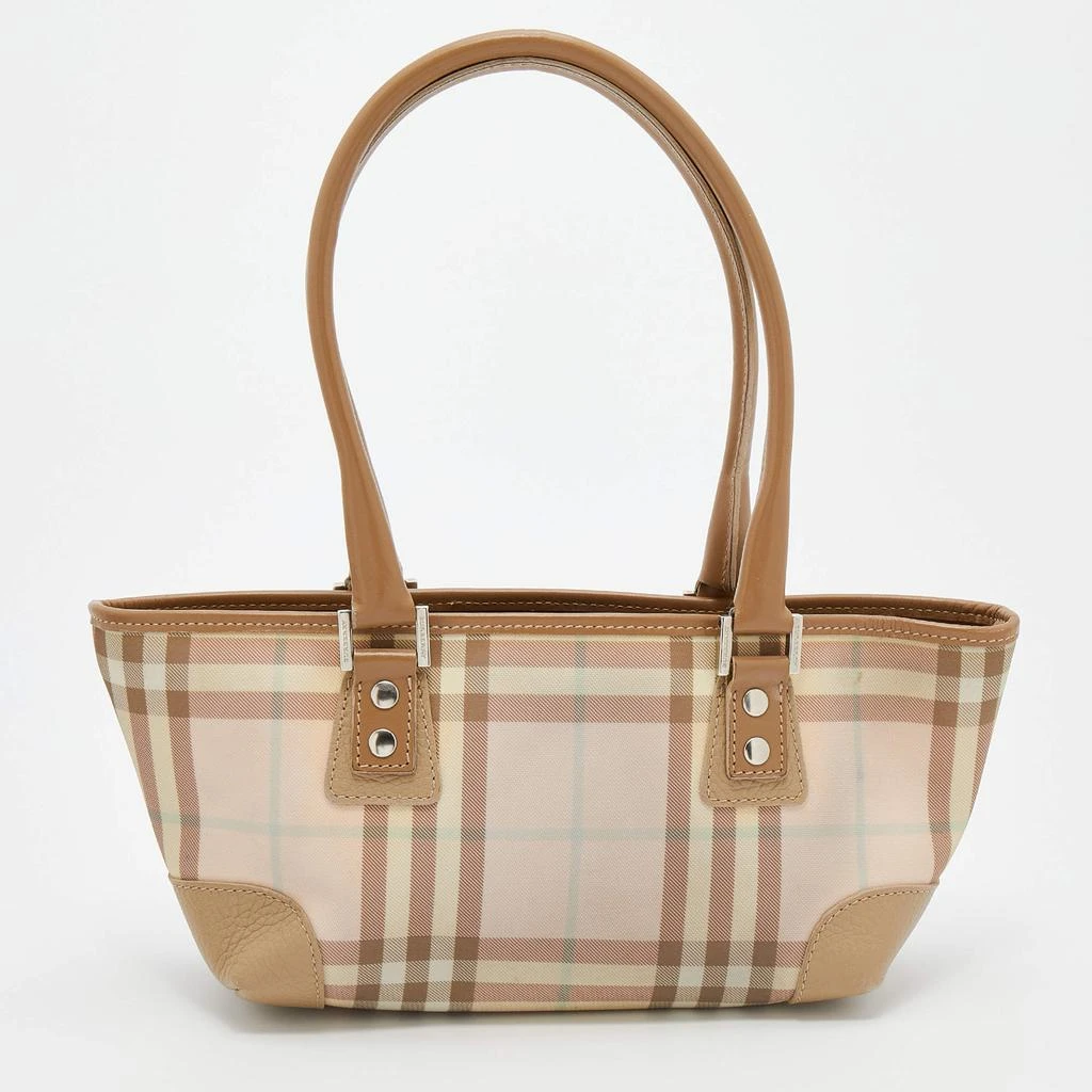 商品[二手商品] Burberry|Burberry Pale Pink/Beige Nova Check Coated Canvas and Leather Tote,价格¥1256,第4张图片详细描述