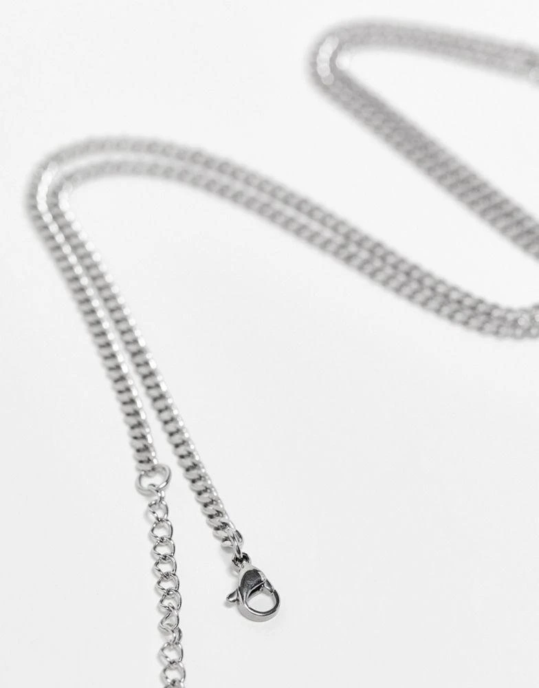 商品ASOS|ASOS DESIGN waterproof stainless steel necklace with snake pendant in burnished silver,价格¥136,第3张图片详细描述