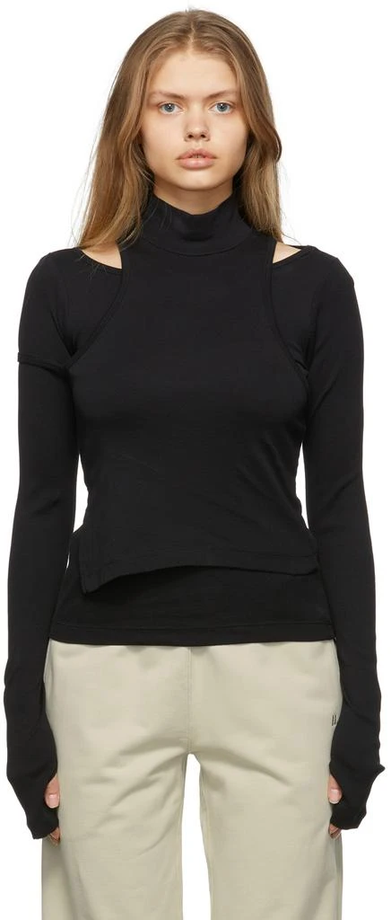 商品Helmut Lang|Black Ribbed Long Sleeve Turtleneck,价格¥907,第1张图片