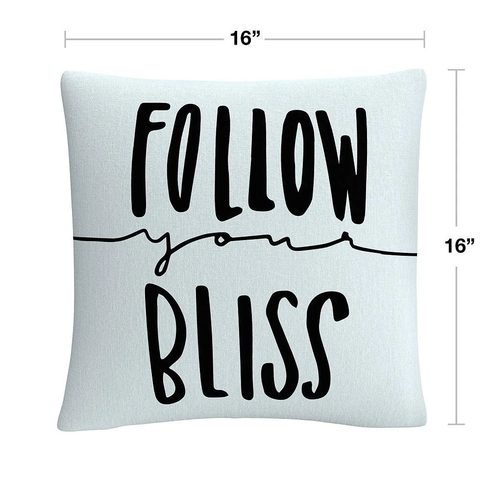 商品Baldwin|ABC Typographic Follow Your Bliss Decorative Pillow, 16" x 16",价格¥551,第2张图片详细描述