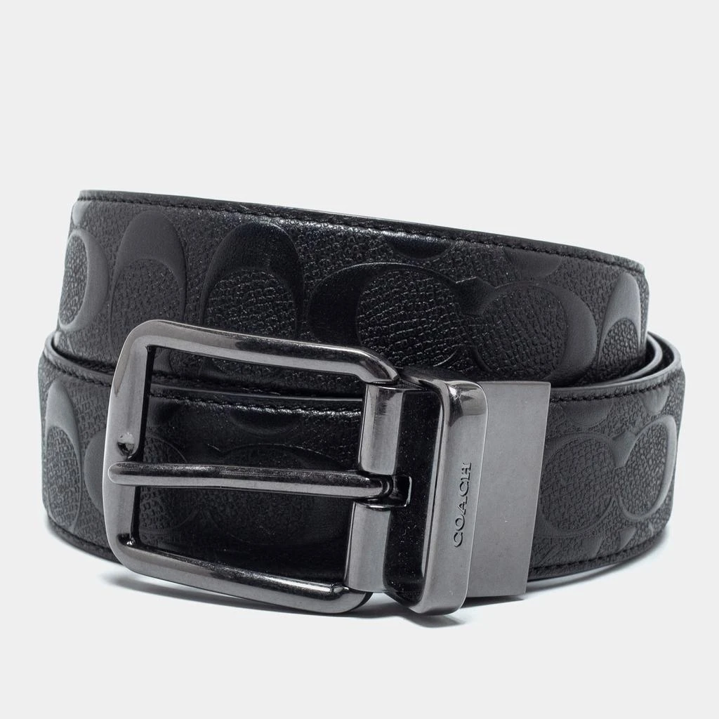 商品[二手商品] Coach|Coach Black Signature Leather Reversible Buckle  Belt,价格¥1015,第1张图片