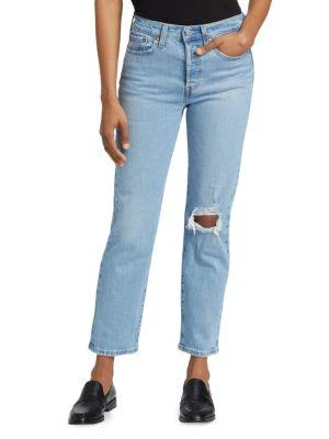 商品Levi's|Wedgie High-Rise Distressed Straight Ankle Jeans,价格¥223,第1张图片