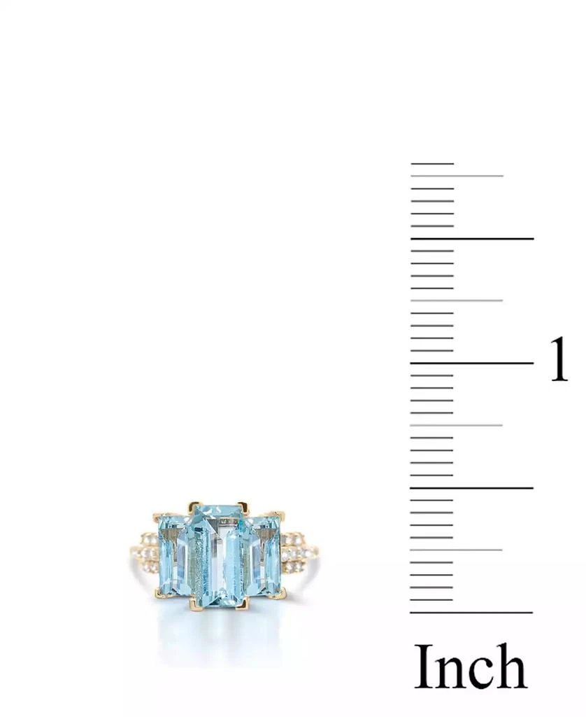 商品Macy's|Aquamarine (3 ct. t.w) & Diamond (1/2 ct. t.w.) Ring in 14K Yellow Gold,价格¥19823,第5张图片详细描述